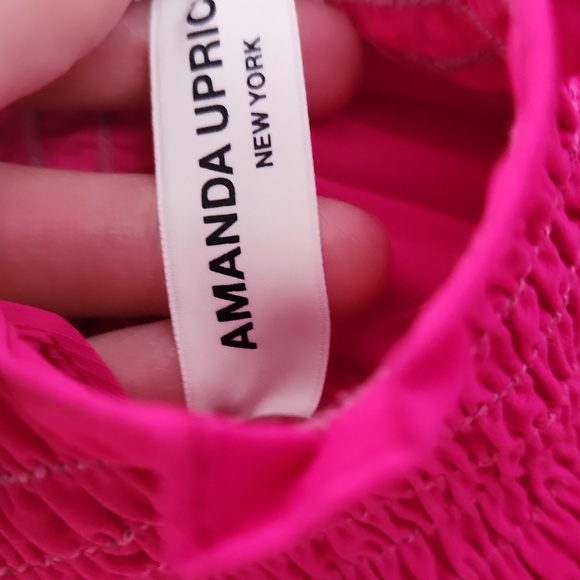 Amanda Uprichard Hot Pink Nadia Turtleneck Flowy Mini Dress Size Large - Picture 10 of 11